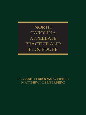 cover image of North Carolina Appellate Practice and Procedure
